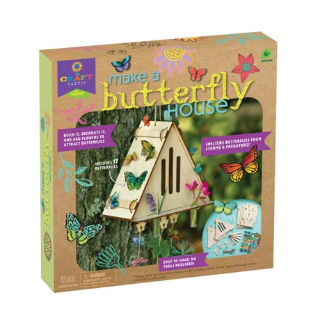 Craft-tastic — Make A Butterfly House — DIY Nature Craft — No Tools Needed — Decorate Your House with Flowers — Ages 4+ with Help Craft-tastic