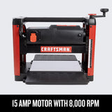 CRAFTSMAN Planer, 15 Amp, For Benchtops, Two Knife Solid Steel Cutter Head (CMEW320) Craftsman