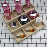 Zerodeko Wood Jewelry Tray 9 Grid Wooden Storage Divider Box Drawer Desk Organizer Tray Showcase Display Box Ring Earrings Holder Sorting Tray for Zerodeko