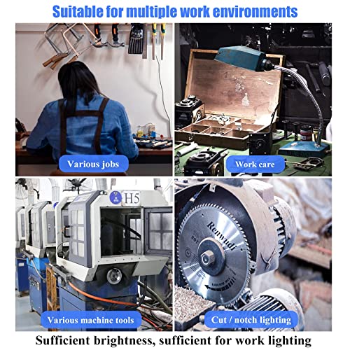 XINYIQI Led Work Light,IP65 Water Proof Flexible Gooseneck Lamp, Led Light gooseneck 900 Lumen for Lathe Milling, Drill Press, Industrial Lighting XINYIQI