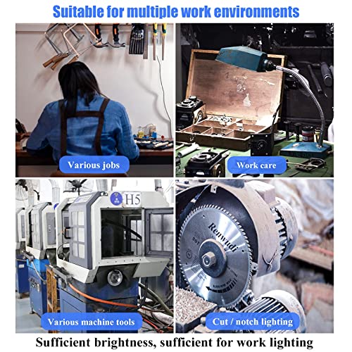 XINYIQI Led Work Light,IP65 Water Proof Flexible Gooseneck Lamp, Led Light gooseneck 900 Lumen for Lathe Milling, Drill Press, Industrial Lighting - WoodArtSupply