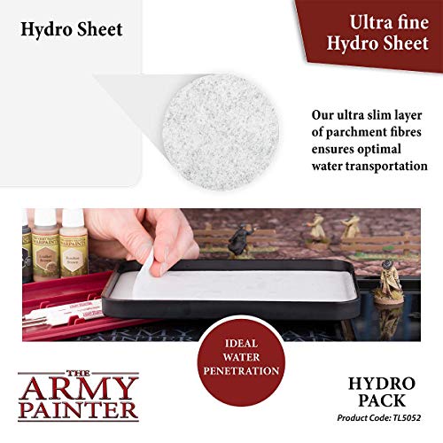 The Army Painter Hydro Pack Palette Paper for Acrylic Paint. 50 Wet Pallet Paper and 2 Wet Palette Sponges to Stay Wet Palette for Acrylic Painting The Army Painter