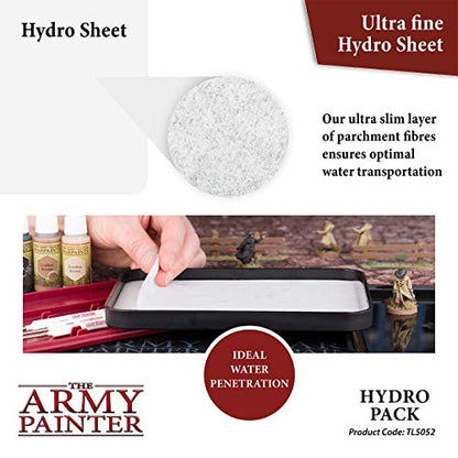 The Army Painter Hydro Pack Palette Paper for Acrylic Paint. 50 Wet Pallet Paper and 2 Wet Palette Sponges to Stay Wet Palette for Acrylic Painting - WoodArtSupply