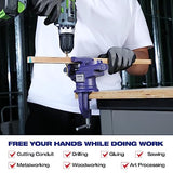 WORKPRO Bench Vise, 2.5 Inch Jaw Width Universal Table Vise, 360°Swivel Base Home Vice Bench Clamp with Magnetic Jaw Pads, Portable Clamp-on Vise WORKPRO