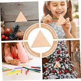 COHEALI 60pcs Triangular Wood Chips Natural Wood Triangles Wood Shapes Unfinished Wood Crafts Wooden Craft Shapes Wood Round Handmade Gifts Wooden COHEALI