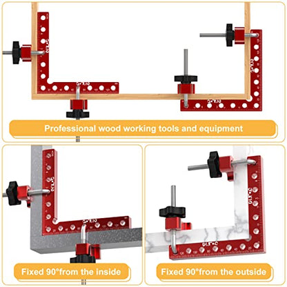 DIYLOG Corner Clamp for Woodworking, 90 Degree Clamp, Corner Clamp, Right Angle Clamp Woodworking Tools 4 Pack 5.5"*5.5" Aluminum Positioning, Wood - WoodArtSupply