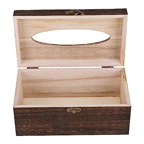 Gavigain Wooden Tissue Box, Modern Paper Facial Square Tissue Box, Unfinished Wood Tissue Box Cover for DIY Custom Design, Paper Napkin Holder Case Gavigain