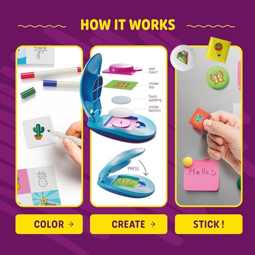 Dan&Darci Puffy Sticker Maker Kit for Kids - Make Your Own 3D Stickers - Create DIY Squishy Arts and Crafts - Craft Kits for Girls & Boys Ages 6-10