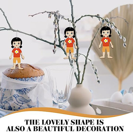 Wooden Boy Girl Cutout 50pcs Wood Female Shapes Unfinished Wooden Cutout Blank Wooden Slices for DIY Painting Staining Burning Crafts Projects DIY HOMSFOU