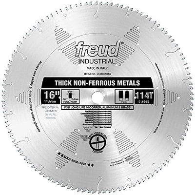 Freud LU89M016: 16" x 114T Thick Stock Aluminum Metal Blade
