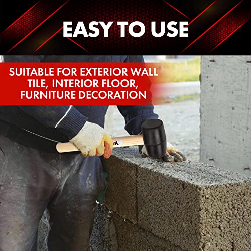 YIYITOOLS YY-2-005 Rubber Mallet Hammer With Wood Handle–8-oz, black YIYITOOLS