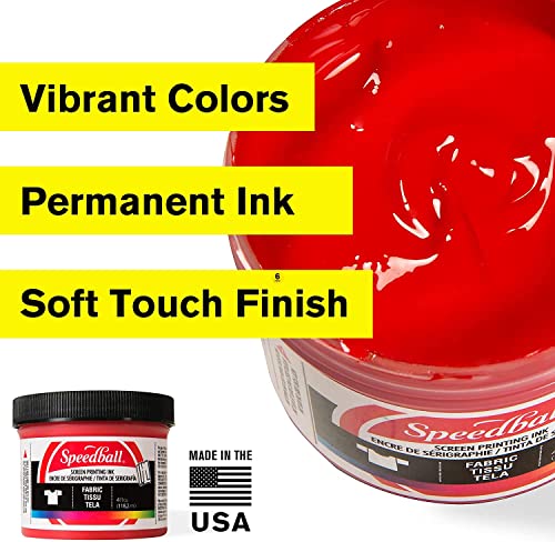 Speedball SB45027 Glo 'n Dark and Fluorescent Screen Printing Ink, 4 oz Jars, Set of 4 Speedball