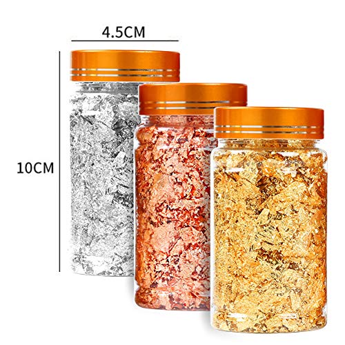 Glitter Gold Flakes,Metallic Gilding Flakes Leaf Silver Rose Gold Foil for DIY Resin Jewelry Soap Making,Painting,Crafts,Nail Art - WoodArtSupply