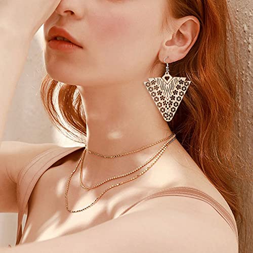 60Pcs Unfinished Wooden Burlywood Dangle Earrings Kit 10 Styles Natural Wood Big Charms with Jump Rings and Earring Hooks for Jewelry Craft Making PH PandaHall