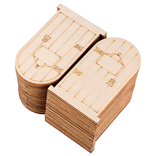 VOSAREA 50PCS Fairy Theme Mini Doors Wooden Miniature Doors Wood Fairy Garden Doors for Art and Crafting VOSAREA