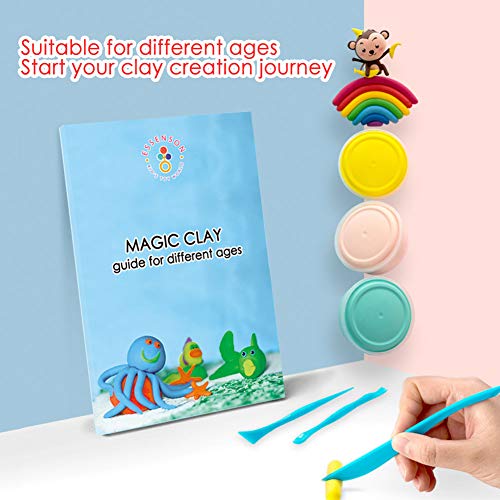 Modeling Clay Kit - 24 Colors Air Dry Ultra Light Soft & Stretchy DIY Molding Clay with Tools, Animal Accessories, Easy Storage Box Kids Art Crafts ESSENSON