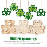 30pcs Small Pendant Ireland Ornament Present Labels Present Ornaments Leaf Wood Slices St Patricks Day Cutout Shamrock Pendants DIY Shamrocks Cutouts PRETYZOOM