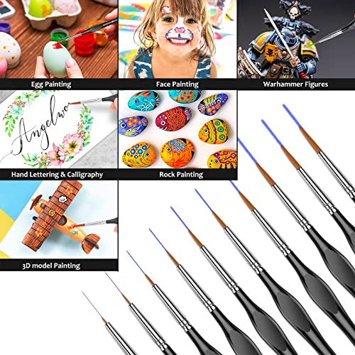 Miniature Paint Brushes,10Pcs Small Fine Tip Paintbrushes, Micro Detail Paint Brush Set, Triangular Grip Handles Art Brushes Perfect for Acrylic, Cocoaland