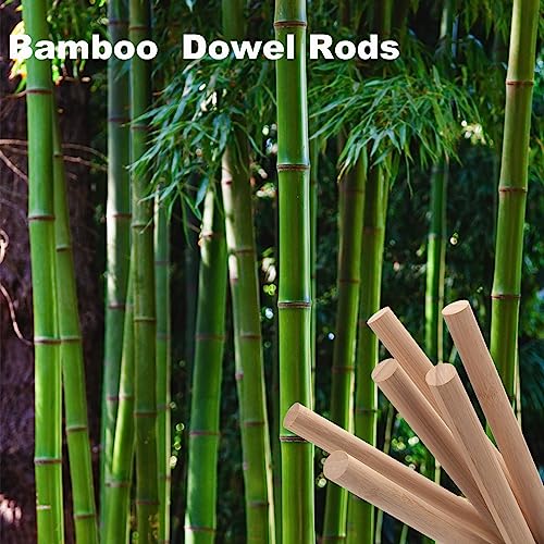 Wooden Dowel Dods Round Wood Dowels, 6 PCS 3/4 x 12" Macrame Dowel Bamboo Sticks for Craft, Unfinished Hardwood Sticks for Crafting, Arts and DIYers Coowayze