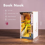 Rolife DIY Book Nook Kit Sakura Densya, DIY Miniature Booknook Kit Creative Decorative Bookend Bookshelf Insert 3D Puzzles for Adults, Rolife