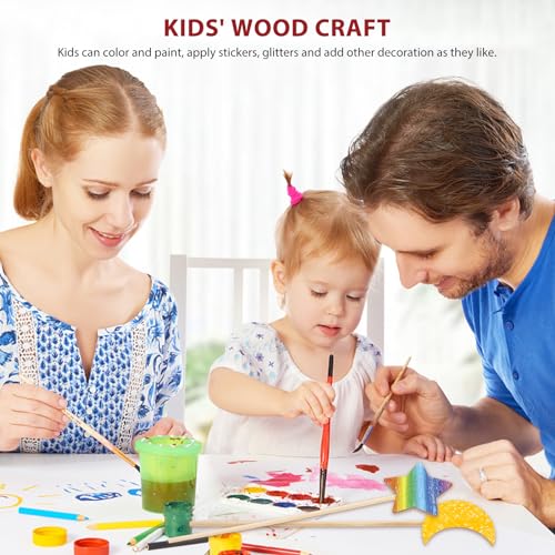 Toddmomy Heart 8pcs Wood Fairy Wand Unfinished Wooden Moon Star Stick Make Your Own Princess Wand Party Cosplay Costume for DIY Crafts Princess Toddmomy