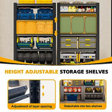 SFTORMAS 72" H Heavy Duty Garage Shelving, 5 Tier Adjustable Metal Shelving, 15.75" D X 35.3" W X 72" H, Black SFTORMAS