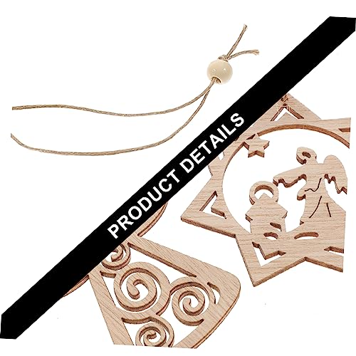 Artibetter 1 Set Christmas Decoration Pendant Unfinished Christmas Shapes Wooden Christmas Cutout Nativity Decor House Decorations for Home DIY Craft ARTIBETTER