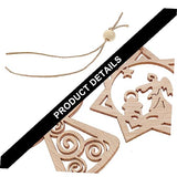 Artibetter 1 Set Christmas Decoration Pendant Unfinished Christmas Shapes Wooden Christmas Cutout Nativity Decor House Decorations for Home DIY Craft ARTIBETTER