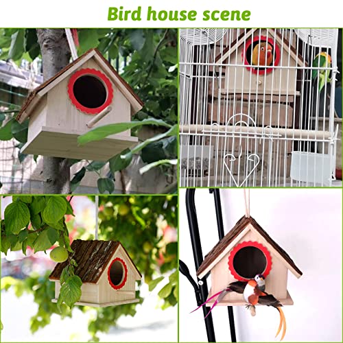 kathson Bird House for Outside Clearance Parakeet Nesting Box Wooden Houses Hanging Wood Breeding Outdoor Parrot Birdhouse Natural Aviary Cage - WoodArtSupply