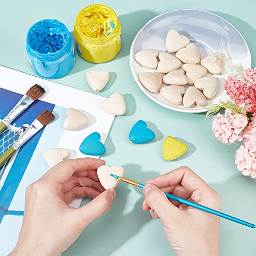 OLYCRAFT 20pcs Natural Wood Heart Beads 30mm Cherry Wooden Beads with 2mm Hole Unfinished Wood Beads Heart Shape Loose Wooden Beads for Crafts DIY OLYCRAFT