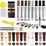 DEWEL Wood Furniture Repair Kit, New Upgrade Wood Fillers, Furniture Touch Up Markers, Wax Sticks, Wood Putty with Beeswax for Cracks, Wood Hole, DEWEL