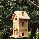 STARSWR Bird House,Outdoor Bird Houses for Outside Clearance,2 Hole Wooden BlueBirdHouse Finch Cardinals Hanging Birdhouse Nesting Box for Wild Bird STARSWR
