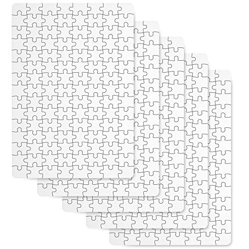 6 Sets Sublimation Blanks Puzzles A5 White Jigsaw Puzzle Blank Puzzles DIY Blank Puzzle for Sublimation Transfer Thermal Transfer Heat Press Printing - WoodArtSupply