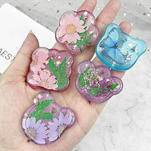 RESINWORLD 16pcs Variety Geometric Pendant Silicone Molds with Hanging Hole, Jewelry UV Resin Mold, Necklace Keychain Molds for Epoxy Resin