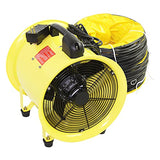 MaxxAir HVHF 12COMBO Heavy Duty Cylinder Fan with 20-foot Vinyl Hose, High Velocity Portable Utility Blower/Exhaust Axial Hose Fan, 12-Inch, Yellow MaxxAir