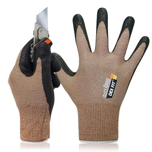 DEX FIT Level 5 Cut Resistant Gloves Cru553 Prime, 3D-Comfort Fit, Firm Grip, Thin & Lightweight, Touch-Screen Compatible, Durable, Breathable & - WoodArtSupply