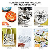 Arrtx Acrylic Paint Pens, 10 Pack Extra Brush Tip White Paint Markers Metallic for Rock Fabric Wood Glass Canvas Ceramic, 4 White 4 Black 1 Gold & 1 Arrtx