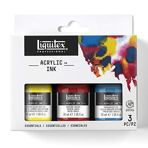 Liquitex Professional Acrylic Ink, 1-oz (30ml), Essential Color Set, Set of 3 Liquitex