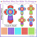 Christmas Jesus Cross Crafts for Kids, Sunday School Religious Sun Gemmers DIY Diamond Painting Bible School Christian Arts Craft Kits for 4 8 10 Qyeahkj