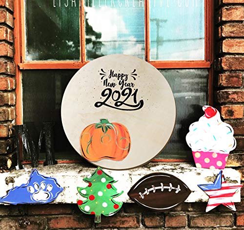 ilauke 14 Inch Wood Circles for Crafts, 4Pcs Blank Wooden Rounds Discs, 1/4 Inch Thick Wood Rounds for Crafts, Door Hangers, Wood Signs, Painting, ilauke