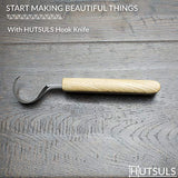 Hutsuls Spoon Carving Knife for Beginners - Right-Handed Razor Sharp Wood Carving Hook Knife Tool in a Beautifully Designed Gift Box Kuksa Carving Hutsuls