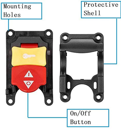 Belleone Table Saw Switch for Ryobi Craftsman, Safety Table Saw Power Switch for Ryobi Craftsman 10" Table Saw Parts, On/Off Switch, 125V/250V, - WoodArtSupply