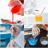 Coopay Plastic Graduated Cups Tools - 50 Pack 30ml/1oz Transparent Scale Measuring Cups, 50 Pack Wooden Stirring Sticks and 50 Pack 3ml Transfer Coopay