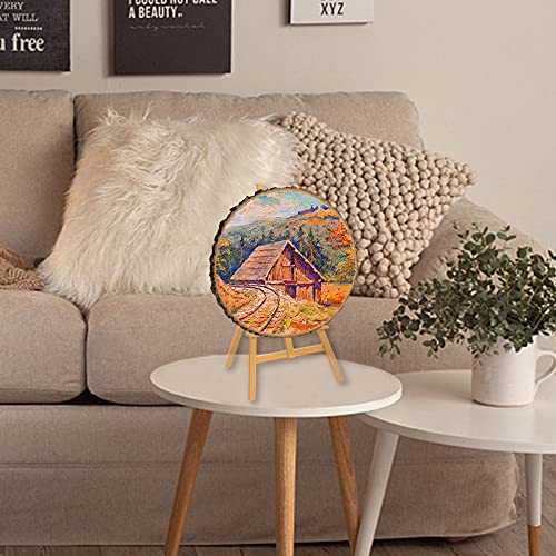 Prsildan 4 Pack Large Wood Circle Slices, 8 to 10 Inches DIY Unfinished Wood Table Centerpieces, Natural Rustic Round Crafts for Indoor Christmas Prsildan