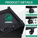 Letaya 3 Drawer Mobile File Cabinet with Lock,Under Desk Metal Filing Cabinets for Home Office Organizer Letters/Legal/A4(Fully Assembled Except Letaya