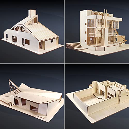 LINSHRY Basswood Sheets 1/16, 5 Pcs 12x8 Inch Thin Plywood Wood Sheets for Architecture Model, Engraving, Creative Painting or School DIY Projects LINSHRY