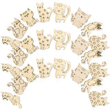 ibasenice 50pcs Unfinished Wooden Cat Cutouts Wood Discs Slices Blank Cat Animal Shaped Disc for Home DIY Handicraft Birthday Party Small Cat Party ibasenice