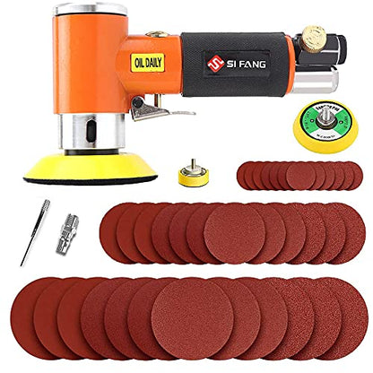 SI FANG® Mini Air Sander 1" 2" 3", Air Sanders for Auto Body Work 20,000RPM High Speed Mini Polisher, Pneumatic Sander, Polishing/Sanding Kit 51 PCS - WoodArtSupply