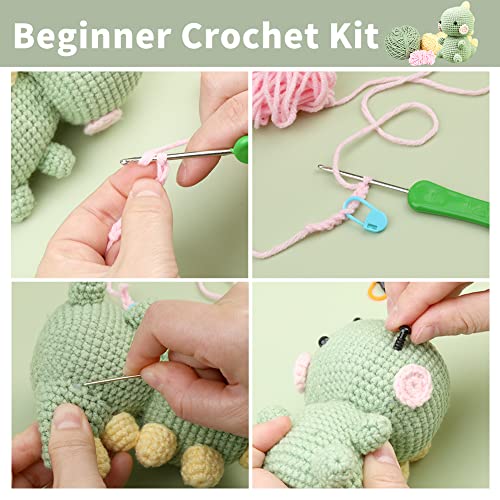 ZMAAGG Beginners Crochet Kit, Crochet Animal Kit, Knitting Kit with Yarn, Polyester Fiber, Crochet Hooks, Step-by-Step Instructions Video, Crochet ZMAAGG
