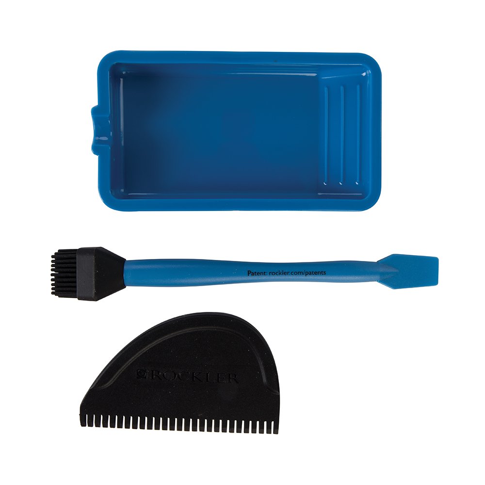 Rockler Silicone Glue Applicator Kit (3 Piece) - Glue Applicator Set Includes Glue Brush, Glue Tray, & Glue Spreader – Rinse Woodworking Glue ROCKLER